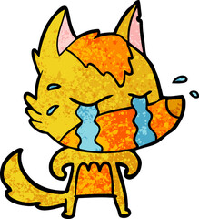 sad little fox cartoon character