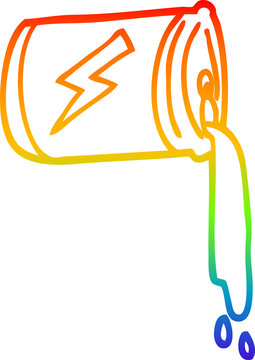 recommend clip art: rainbow gradient line drawing of a cartoon pouring soda can