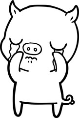 cartoon pig crying
