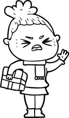 Obraz premium cartoon angry woman