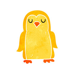 freehand retro cartoon bird