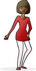cartoon woman in dress