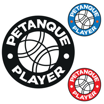 Petanque and boule logo icon pictogram with a boule ball, different colour options