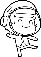 happy cartoon astronaut man