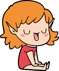 cartoon elf girl