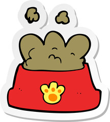 sticker of a cartoon dog food