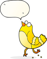 freehand drawn speech bubble cartoon bird