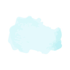 Blue watercolor brush isolate on white, PNG