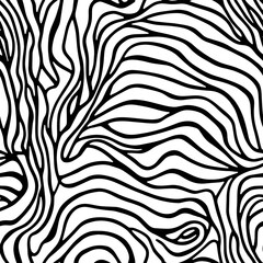 Vector Optical Illusion Black and White Seamless Pattern.  Mesmerizing vector optical illusions with black and white seamless patterns.