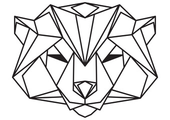 Animal icons, vector bear. Abstract triangular style