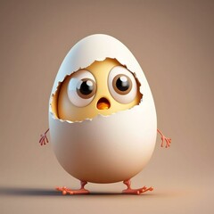 Obraz premium Cute Egg Character, Generative AI