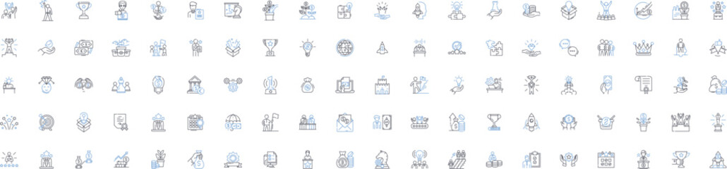 Economic growth line icons collection. Prosperity, Development, Expansion, Advancement, Progress, Thriving, Flourishing vector and linear illustration. Booming,Increase,Surge outline signs set