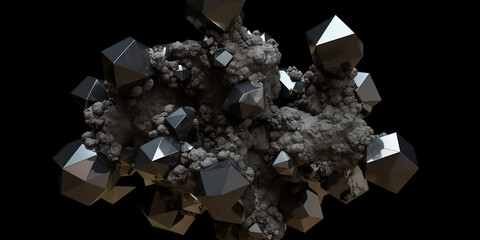Kupfercarbonathydroxidmineral Kupfer Teile Splitter Nahaufnahme, ai generativ