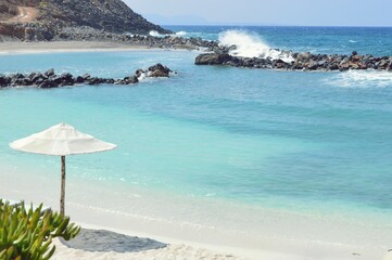 White sand beach in Crete