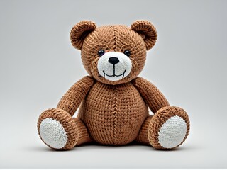 Obraz premium Illustration of knitted teddy bear toy
