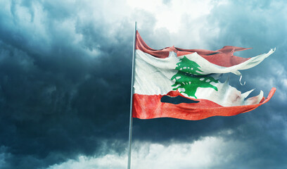  Lebanon Flag, Lebanon, Lebanese Republic - Waving Flag