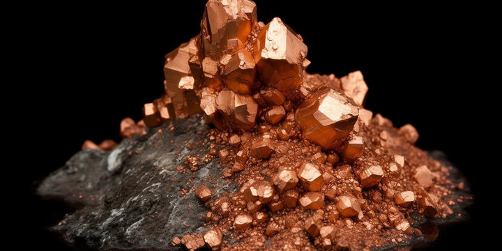 Kupfercarbonathydroxidmineral Kupfer Teile Splitter Nahaufnahme, ai generativ