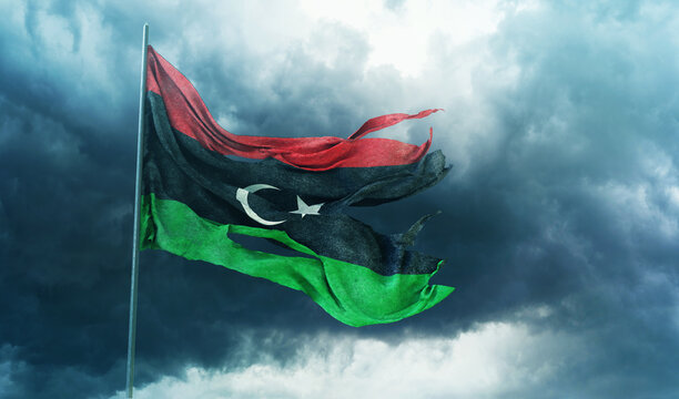  Libya Flag, Libya, State of Libya - Waving Flag