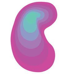 abstract illustration blot, gradient, modern style, color: purple, pink, green