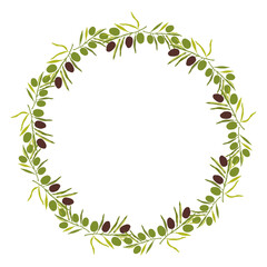 drawn frame with olive and hot pepper