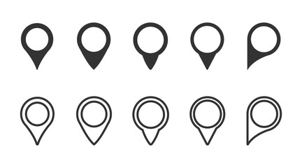 Map pointer vector icons collection. Location pin vector flat icons set