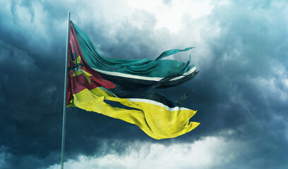 Mozambique, Republic of Mozambique - Waving Flag
