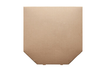 Box of cardboard pizza, blank unprinted on a white background, mockup isolated