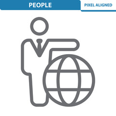 People Icon. Businessman, Travel Agent