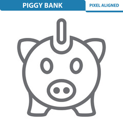 Piggy Bank Icon. Savings, Deposit, Coin