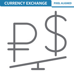 Currency Conversion Icon. Exchange Rate, Dollar, Ruble, Rouble