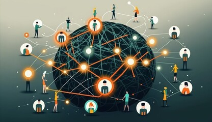 social network connection concept; community generativce ai