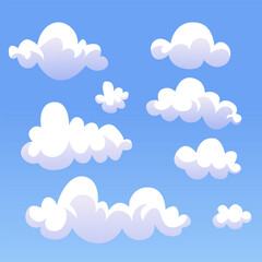 Cartoon Clouds Collection. Editable Vector Illustration.