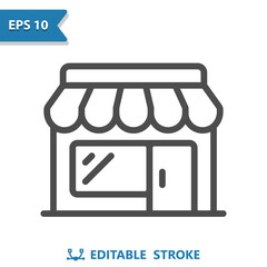 Store Icon. Shop, Building, Shopping, Market, Retail