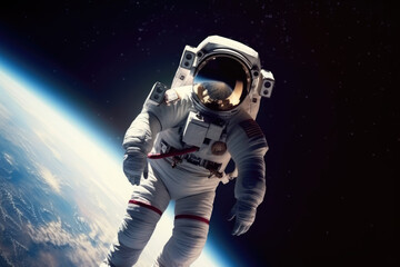 Fototapeta premium Astronaut, spaceman, earth view