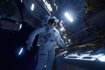 Astronaut, spaceman, space station