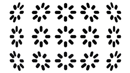 3d render icon loading icon with 3d render style black color