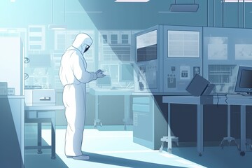 The illustration of semiconductor operator, generative ai content by Midjourney