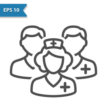 Medical Team Icon. Nurse, Doctor