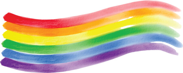 Rainbow  flag watercolor background.LGBT  Pride month texture concept. vector