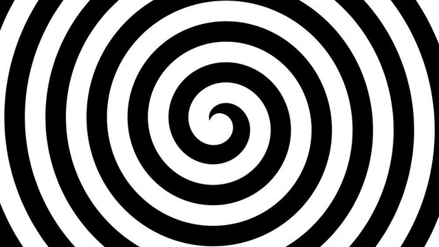 黒と白の怪しい渦巻きが回転するループアニメーション