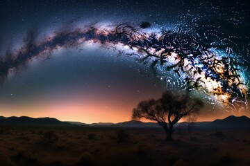 Obraz na płótnie Canvas Galactic panorama. Generative AI