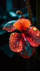 Begonia flower with water drops, Generative AI