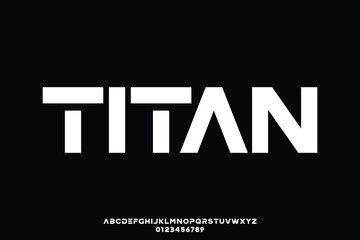 Strong bold sans serif display font vector illustration