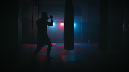 Boxer concentrates before boxing fight