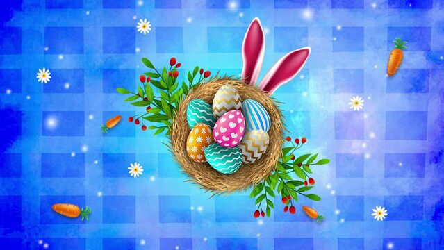 easter bunny with eggs