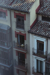 The facade of the houses of Logroño