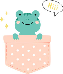 Frog Sitting Inside Pocket