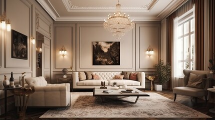 living room interior. Created with generative technology.