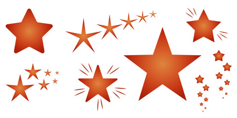 Set of stars. Red star icon