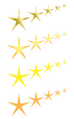 Set of stars. Golden and yellow stars